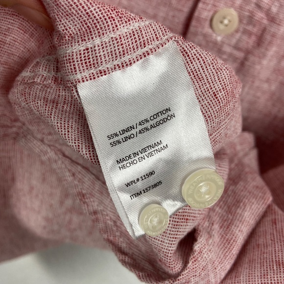 Weatherproof Vintage Linen Blend Short Sleeve Button Front Shirt Red Size Small - Picture 5 of 7